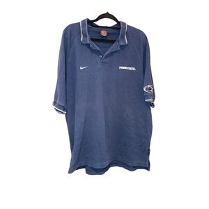 Nike Penn State Polo‎ Shirt Mens XL Blue Embroidered Loo